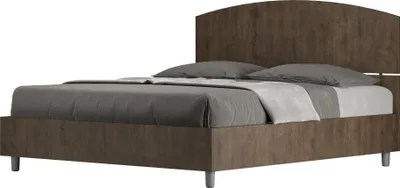 Produktbild von ITYHOME - Bett mit Lattenrost 160x190 Nussbaum Dora