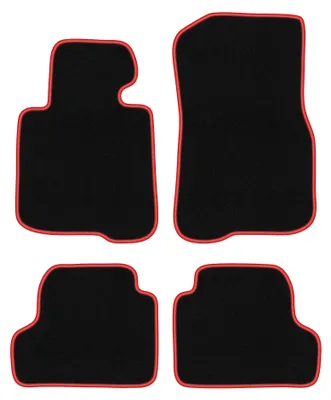 Image de Tapis de sol en moquette pour BMW 4 F32 2013- (Gran coupe) – jeu 4 pièces, noir/rouge, sur mesure – Wielganizator CARLUX