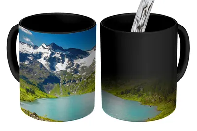 Obrázok produktu pre MuchoWow® Magický pohár Sneh - Hory - Voda 350 ml Pohár na zmenu farby Darček Nápad na darček - Foto hrnček
