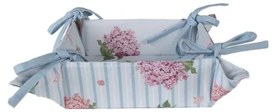 Produktbild von Clayre & Eef Brotkorb 35x35x8 cm Blau Rosa Baumwolle Hortensie