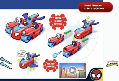 Zdjęcie produktu dla Spidey i jego super przyjaciele SNF0346 - Team Split Racer, pojazd 3 w 1 z dźwiękiem, od 3 lat