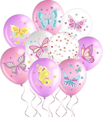 Productafbeelding van Ballonnen, roze, vlinderballonnen, verjaardagsdecoratie, vlinders, heliumballonnen voor prinses, verjaardagsdecoratie voor meisjes