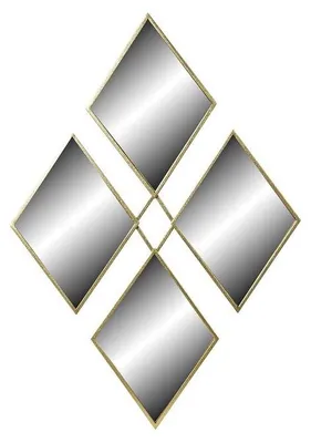 Zdjęcie produktu dla Lustro ścienne DKD Home Decor Gold Rhombuses 63 x 2 x 90 cm