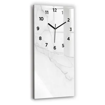 Produktbild von Wallfluent Wanduhr – Stilles Quarzuhrwerk - Uhr Dekoration Wohnzimmer Schlafzimmer Küche - Zifferblatt - schwarze Zeiger - 30x60 cm - Dekorativer Marmor