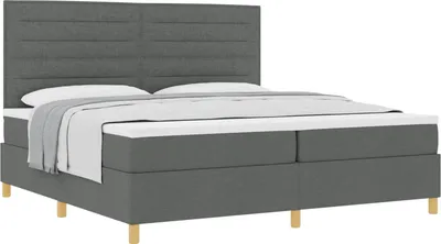 Immagine prodotto di vidaXL Letto a molle con materasso grigio scuro 200 x 200 cm in tessuto