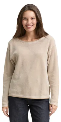 Produktbild von TOM TAILOR Damen Strickpullover aus Baumwolle, 30438 - Beige Bubble Structur