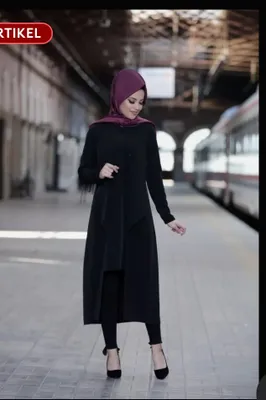 Produktbild von Tunika Kleid Langer Oberteil Schwarz 38 Tunik AR-791
