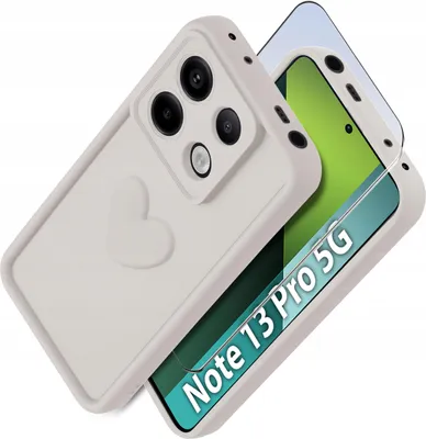 Obrázok produktu pre Puzdro pre Xiaomi Redmi Note 13 Pro 5G silikónové MATT srdce + 9H sklo
