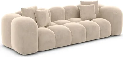 Produktbild von Samtstoff 3-Sitzer Couch Valora Creme