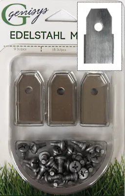 Produktbild von Genisys 30 Ersatz Messer Klingen kompatibel mit Yardforce Mähroboter (NEUE FORM HQ 2018 - longlife - 0,60 mm) SA SC LUV X NX Amiro MowBest EasyMow Compact [DIN EN 50636 ]