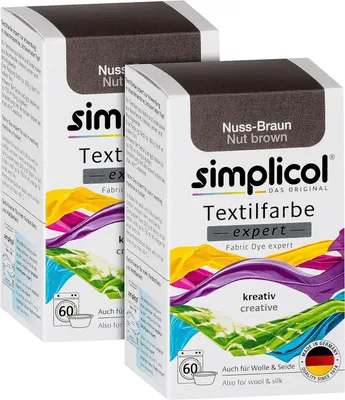 Imagen del producto de Tinte para textiles, color avellana, 2 envases de 150g, para lana y seda