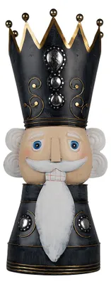 Productafbeelding van Clayre & Eef kerstdecoratie, notenkraker, 68 cm, grijs, metaal