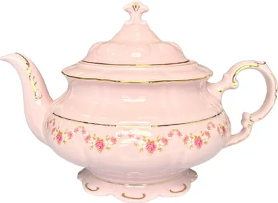 Produktbild von Čajová konvice, 1,50 l, růžový porcelán, kytičky, Leander