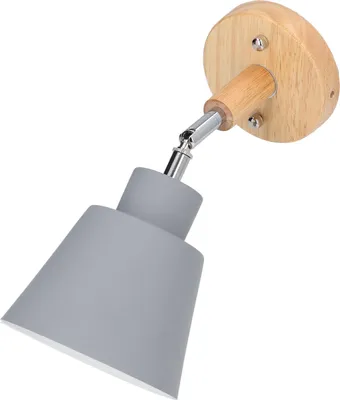 Zdjęcie produktu dla Kinkiety ścienne Nowoczesny minimalistyczny styl Wood Art Dekoracyjna szara lampa ścienna z włącznikiem do baru