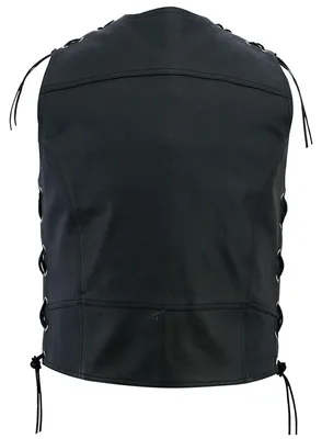 Produktbild von Leder Motorrad Kutte Conchoweste Bikerweste Motorradweste Weste schwarz, Größe:62/5XL
