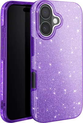 Obrázek produktu pro Avizar, Třpytivé pouzdro na mobilní telefon iPhone 16 - Ultratenké a nárazuvzdorné, fialové