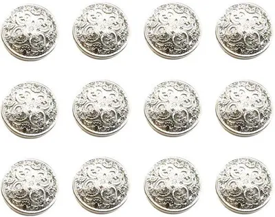 Zdjęcie produktu dla Antyczne metalowe guziki stalowe – okrągłe guziki do kurtek, koszul, garniturów i spodni – 30 sztuk – 23 mm (srebrne)