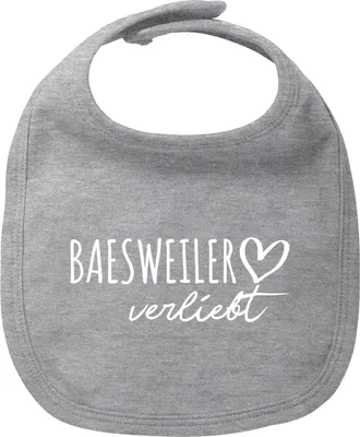 Produktbild von Huuraa Baby Lätzchen Baesweiler verliebt Heather Grey Klettverschluss  Baumwolle Latz Geschenkidee