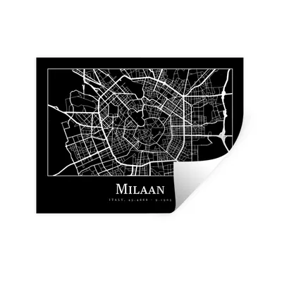Produktbild von MuchoWow® Wandtattoo Wandsticker Wandaufkleber Mailand - Karte - Stadtplan 40x30 cm Selbstklebend und Repositionierbar - Faltenfrei