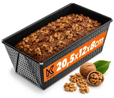 Produktbild von KADAX Rechteckige Brotbackform "Ellos", Kuchenform mit Antihaftschicht, Backform, Schwarz, 20 cm