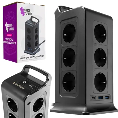 Produktbild von Tower-Steckdosenleiste 12xAC 2xUSB 1xUSB-C B
