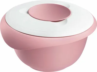 Immagine prodotto di Westmark Rührschüssel mit zweigeteiltem Deckel 3,5 l, rosa/weiß, 3155227P