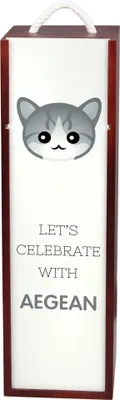 Image de Chat égéen - Caisse à vin avec graphisme et inscription de la marque Art-Dog