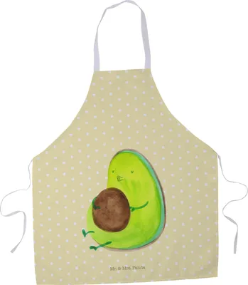 Produktbild von Mr. & Mrs. Panda Kellnerschürze Avocado Pfeifen - Gelb Pastell - Geschenk, Vorbinder, Diät, Abnehmen, Kochschürze, Barista Schürze, Schwanger, Barkeeper, Küchenschürze