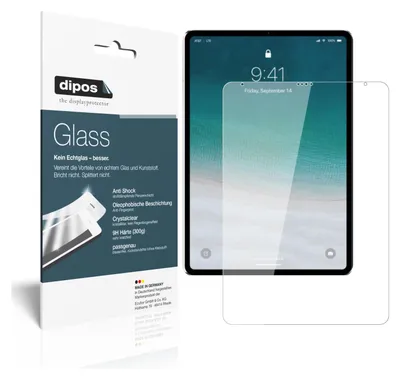 Produktbild von 2x Schutzfolie für Apple iPad Pro 12.9 Zoll (2020) - Anti-Shock 9H Folie dipos Glass Kunststoffglas