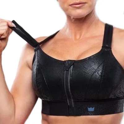 Produktbild von Shefit Sport-Bh Schwarz Mit Blauem Schlangenprint Starker Halt Verstellbar 2Xl