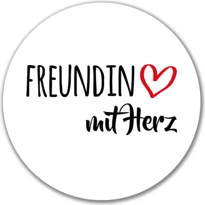 Produktbild von Huuraa Aufkleber Freundin mit Herz 10cm rund Sticker Geschenkidee