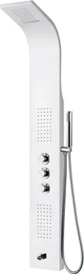Produktbild von Aloni Duschpaneel mit Thermostat Duschsäule 5 Funktionen Regendusche Duschsystem mit Armatur Dusche Komplett Weiß