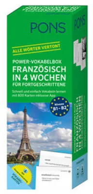 Immagine prodotto di PONS Power-Vokabelbox Französisch in 4 Wochen für Fortgeschrittene