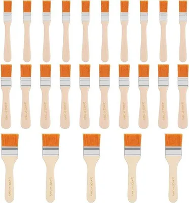 Obrázek produktu pro 25 plastových štětců – ploché štětce – dřevěná rukojeť – nylonové štětce – malíři – štětce na okna – sada pro vlastní sestavení – umění – dekorace – akvarel – olejové štětce – kvaš – barvy na dřevo – kreslení – bezprašný design