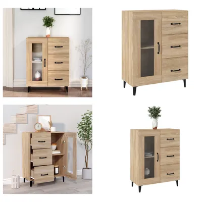 Zdjęcie produktu dla vidaXL Kredens dąb sonoma 69,5x34x90 cm materiał drewnopochodny - Kredens - Kredensy - Szafka - Szafka do przechowywania