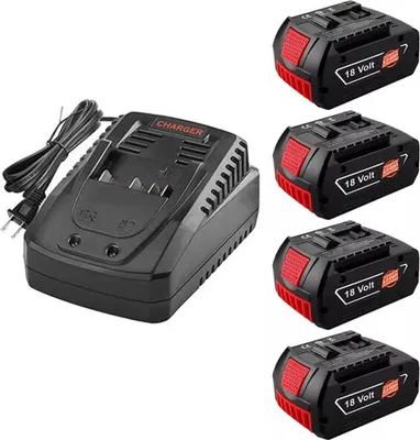 Image de Batterie de rechange, capacité 8000 mAh, compatible avec les outils électriques, 4 batteries, 1 chargeur