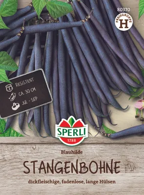Produktbild von SPERLI Stangenbohnensamen Blauhilde Phaseolus vulgaris 15-20 Stangen