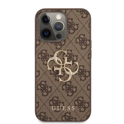 Produktbild von GUESS Hard Cover 4G Big Metal Logo Brown, für Apple iPhone 13 Pro / 13, GUHCP13L4GMGBR