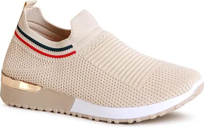 Produktbild von topschuhe24 2348 Damen Strick Sneaker Light Slipper, Farbe:Beige, Größe:37 EU