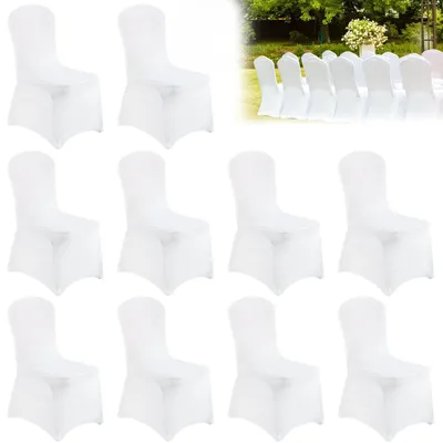 Stuhlhussen Weiß 10er Set, elastisch, waschbar, für Hochzeit