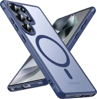 Immagine prodotto di Custodia magnetica per Samsung Galaxy S24 Ultra cover Magsafe copertura protettiva Telaio antiurto in TPU forte anello magnetico, blu