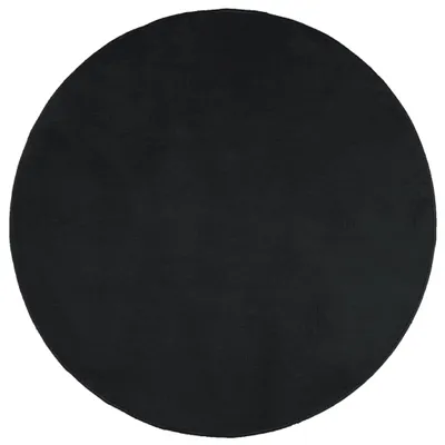 Produktbild von vidaXL Teppich OVIEDO Kurzflor Schwarz Ø 160 cm