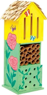 Produktbild von Insektenhotel aus Naturmaterial, 27x20x6cm, für Bienen, Schmetterlinge