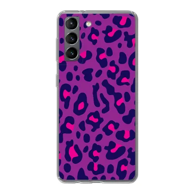 Produktbild von MuchoWow® Handyhülle Schutzhülle Hülle für Samsung Galaxy S21 Pantherdruck - Lila - Rosa Silikon Softcase Handy Hülle - Softcase