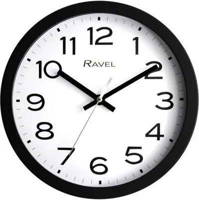 Image de Horloge murale moderne pour le bureau et la cuisine - Quartz analogique - 25 cm - RWC.25.3 - Noir