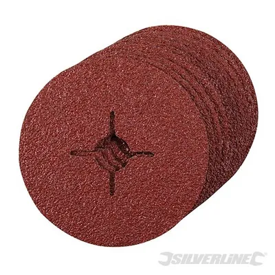 Zdjęcie produktu dla Silverline 993050 Tarcze szlifierskie fibrowe 115 x 22,23 mm, 10 szt