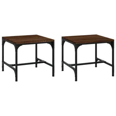 Produktbild von vidaXL Beistelltische 2 Stk. Braun Eiche 40x40x35 cm Holzwerkstoff