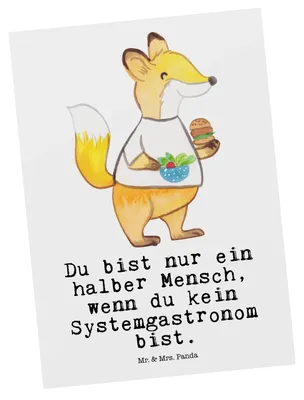 Produktbild von Mr. & Mrs. Panda Postkarte Systemgastronom Herz - Weiß - Geschenk, Ansichtskarte, Ansichtskarten, Fotokarte, Postkarten, Grußkarte