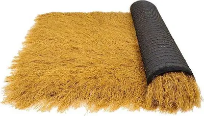 Zdjęcie produktu dla Dach z syntetycznej trzciny – ognioodporny, odporny na warunki atmosferyczne, dekoracyjny – 0,5 x 5 metrów, kolor żółty