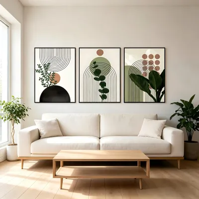 3er-Set abstrakte Canvas-Poster, 30x40 cm, Boho-Stil, ohne Rahmen